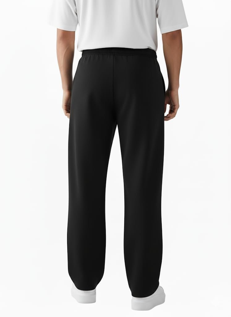 Men's Cotton Baggy Trackpants | Oversized Fit Streetwear & Gym Wear | Comfortable Casual Joggers for Men (in, Alpha, L, Regular, Black) - Image 3