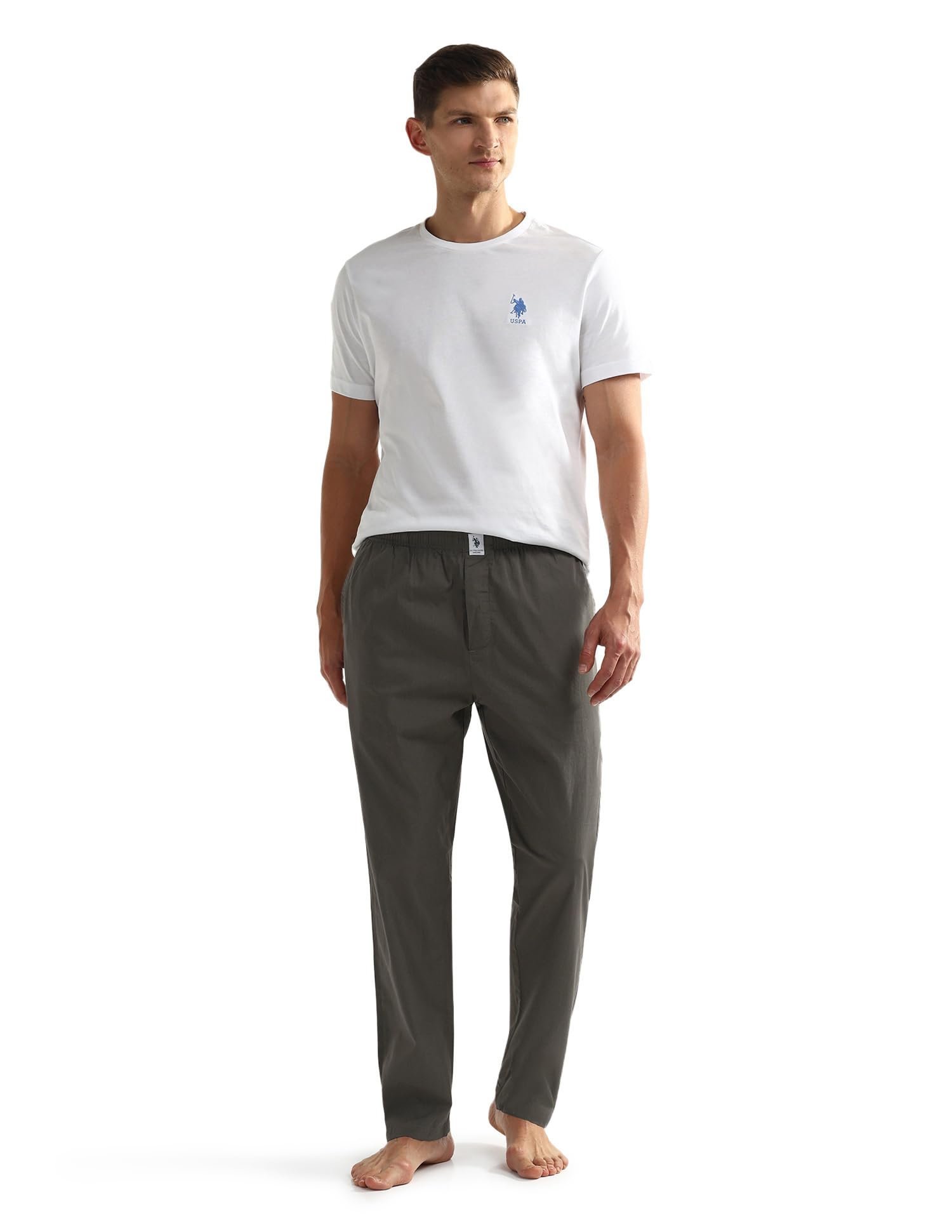 . Mens OELP6 Mid Rise Solid Lounge Track Pants(OELP6-PL_Coal Grey_M) - Image 4