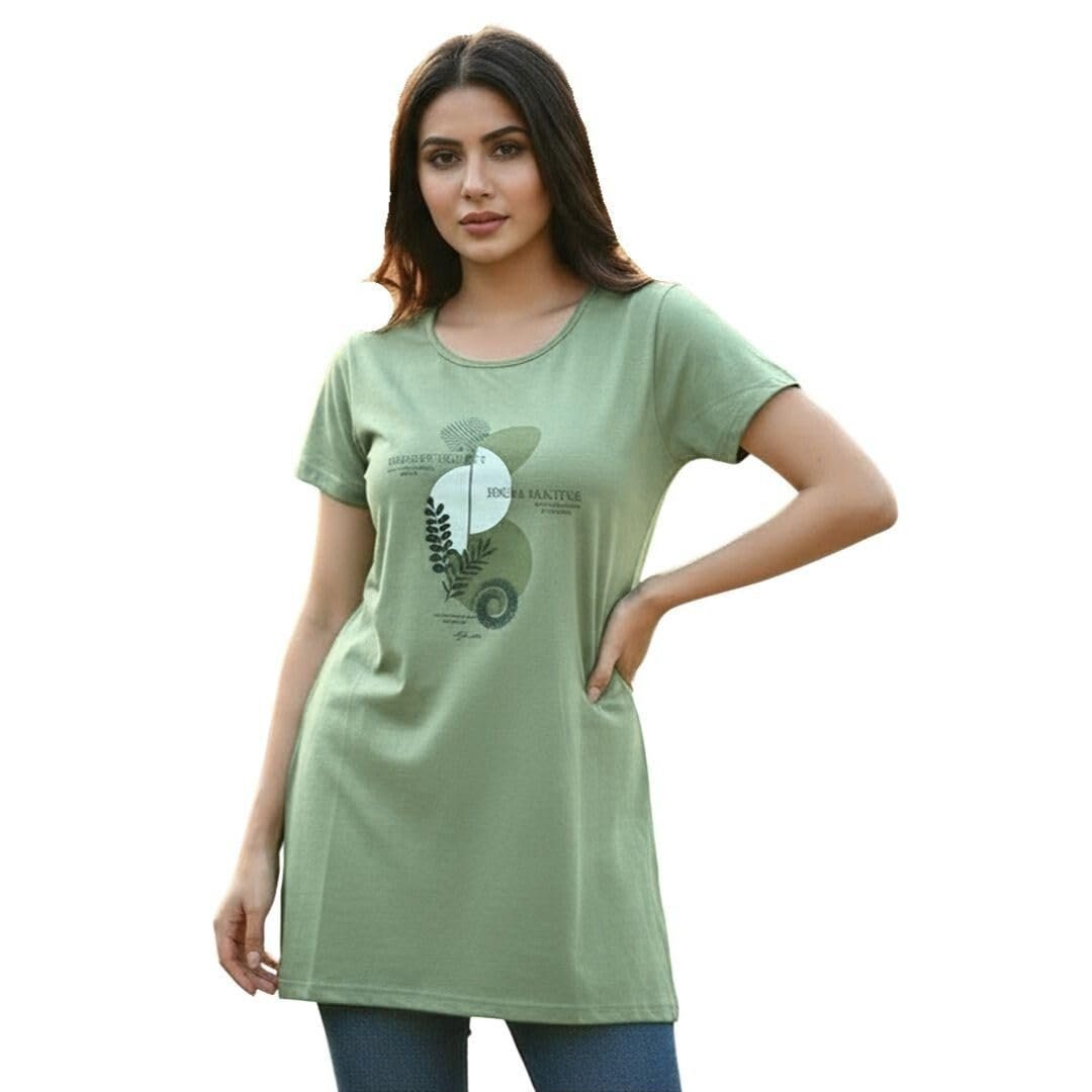 Women’s Casual Long Summer t-Shirt/top with Side Slits