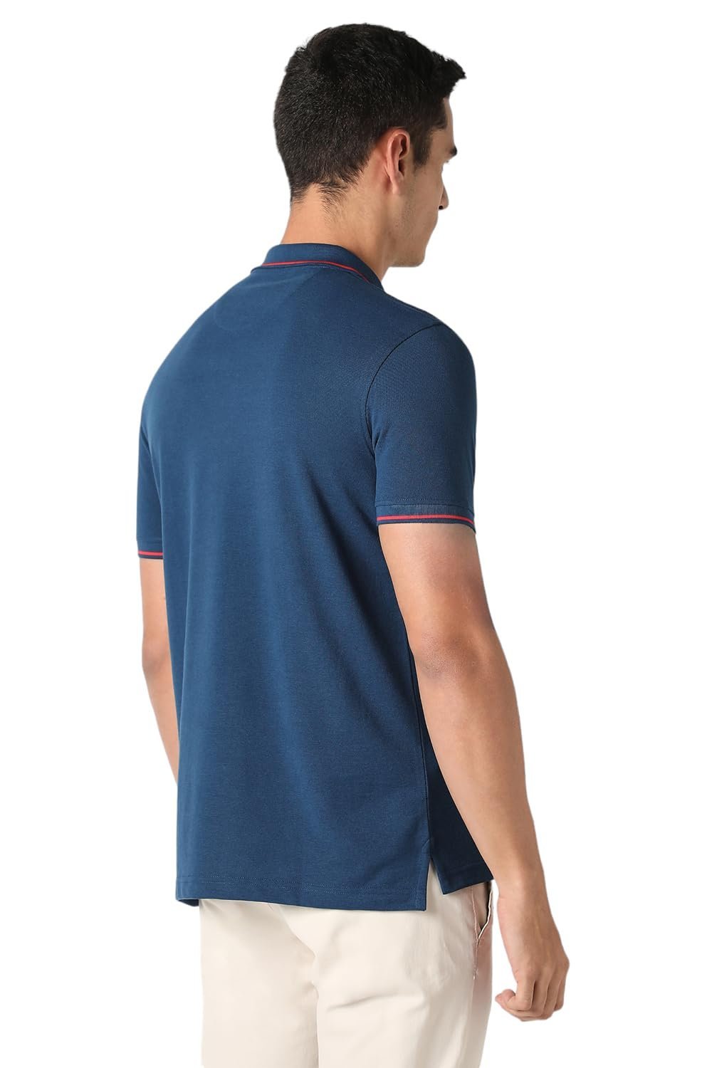 Men's Solid Regular Fit Polo (VSKP517S011419_Nautical) - Image 5