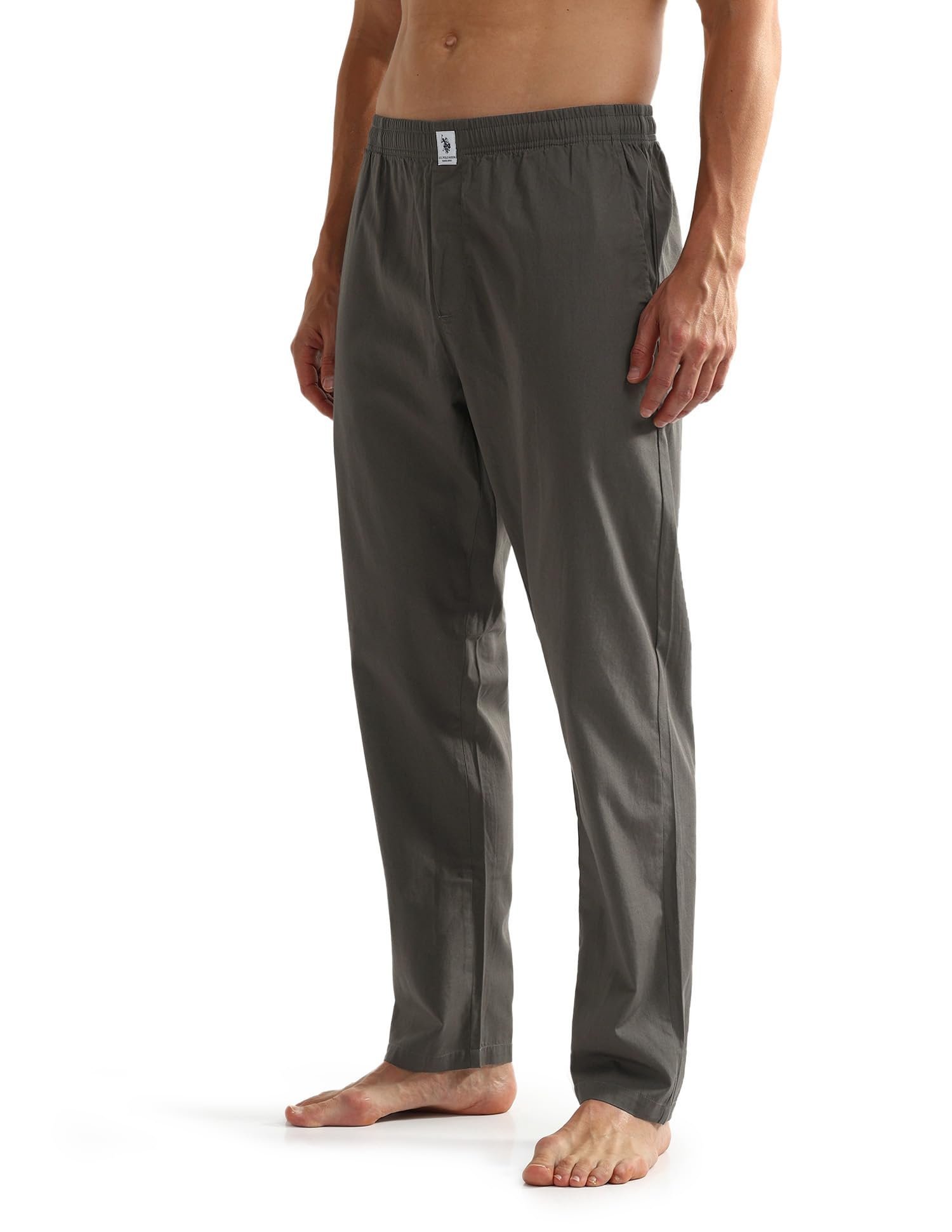 . Mens OELP6 Mid Rise Solid Lounge Track Pants(OELP6-PL_Coal Grey_M)