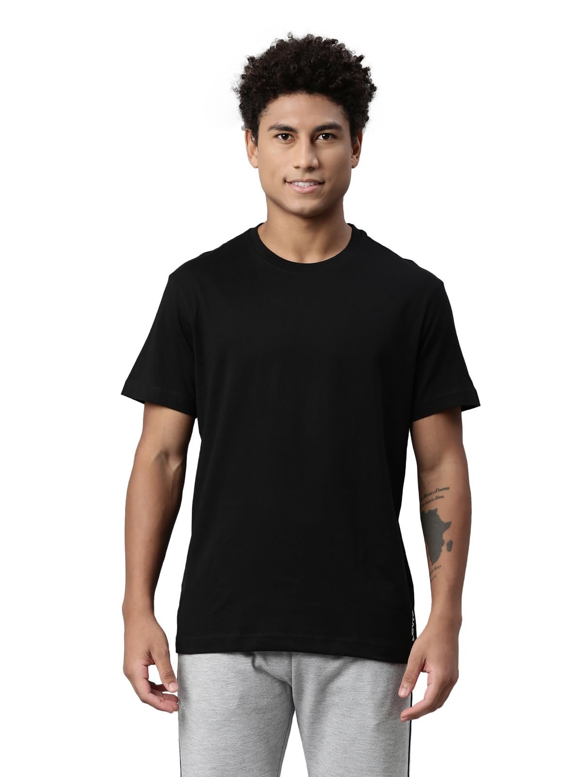 Cotton Men's Plain Regular Fit T-Shirt (PR679313_Black Medium)