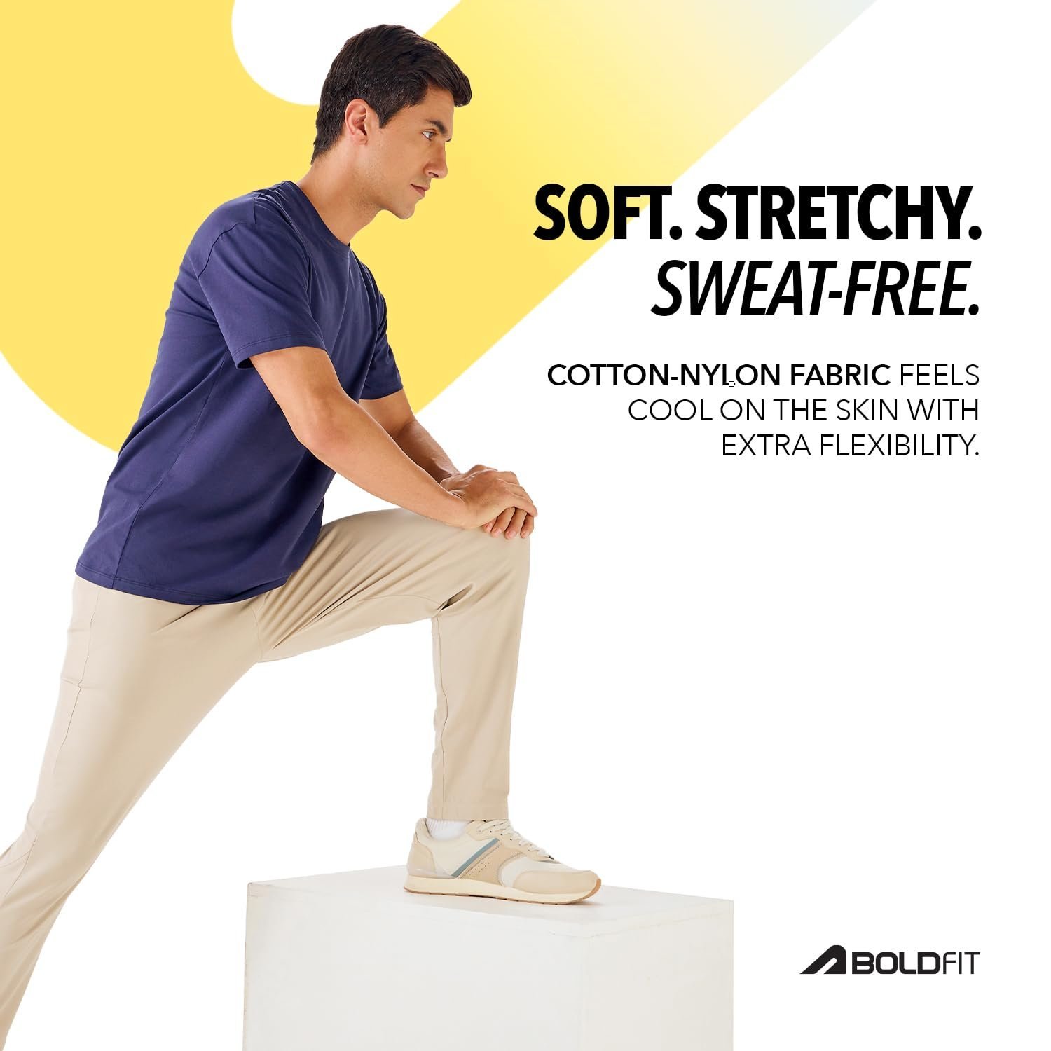 Track Pants for Man Everyday Casual Track Lower for Man & Boys Summer Track Pants for Men Multipurpose Casual Track Pant All Day Wear Lowers Mid Training Pants Relaxed Fit Trousers Beige L - Image 3