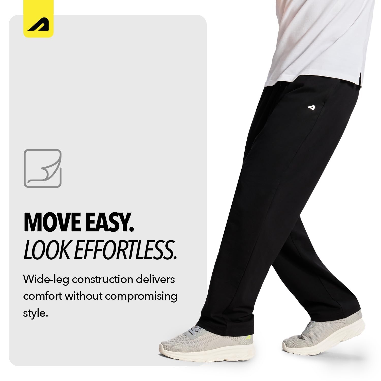 Wide Leg Pants for Men Heavyweight Track Pants Loose Fit Casual Trousers for Gym Training Running, Black- XL - Image 3