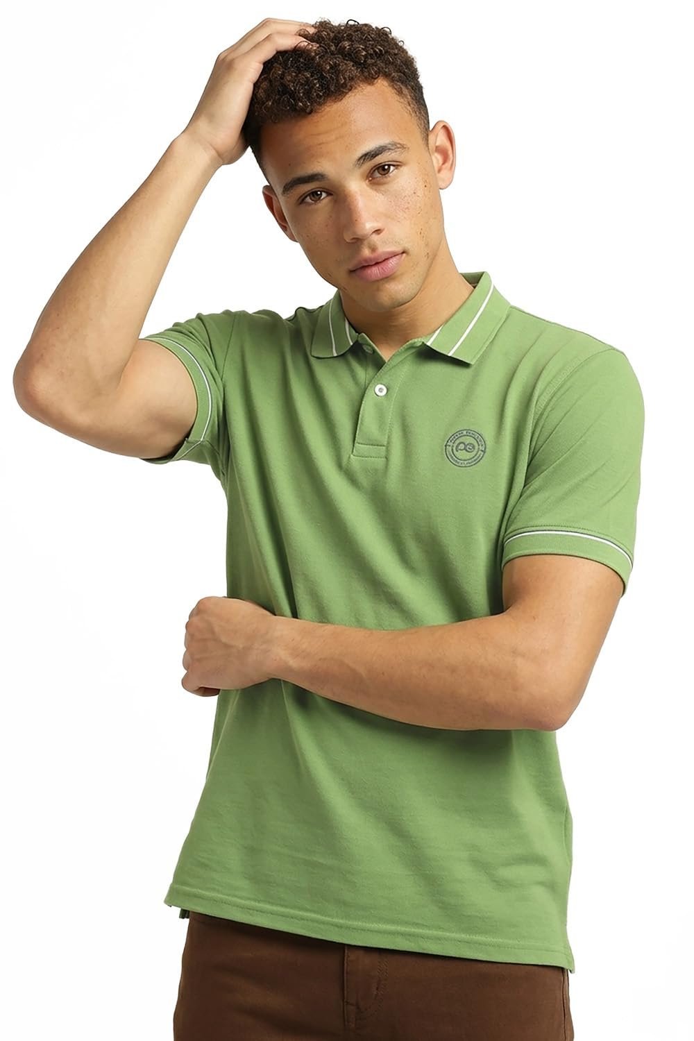 Men's Regular Fit Branded Insignia Half Sleeve Polo T-Shirt | Cotton Rich | Premium Pique Weave Forest Green