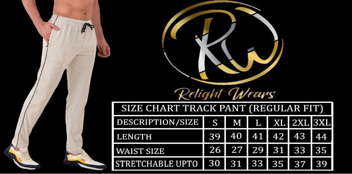 Cotton Track Pant for Men | Lower for Man | Comfortable Lower Men with Zip Pocket for Gym, Sports & Casual Wear (L, Grey) - Image 6