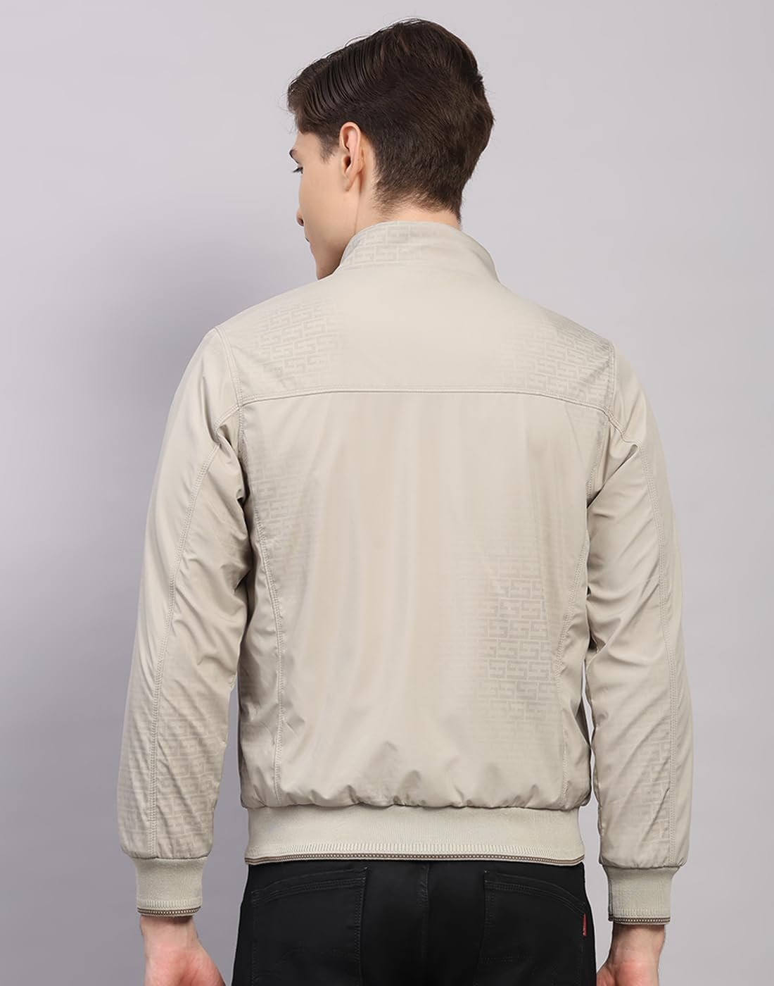Mens Regular Fit Solid Collar Neck Zipper Reversible Full Sleeves Winter Jacket| Warm Coat for Men | Stylish Zipper Jacket Beige M - Image 4