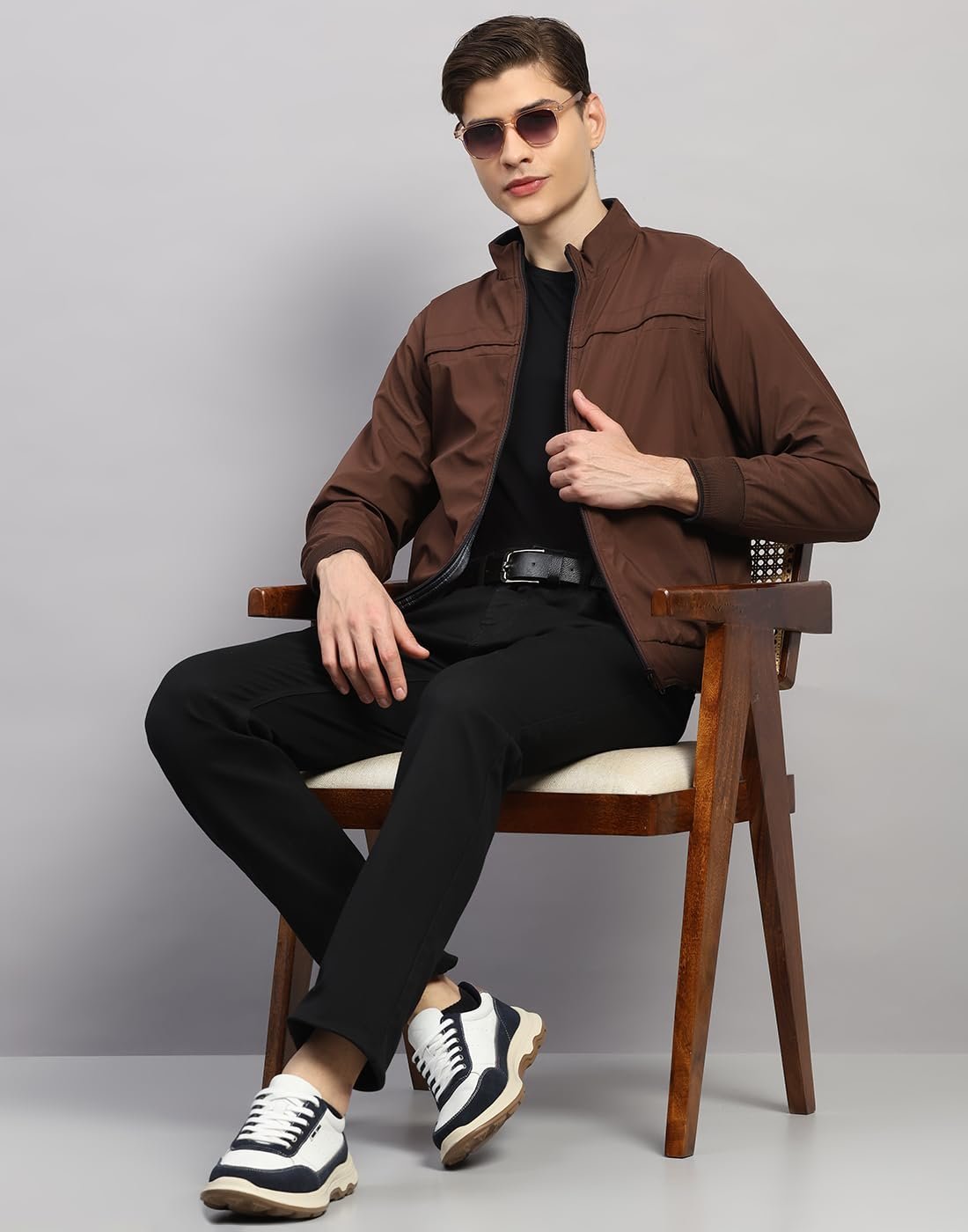 Mens Regular Fit Solid Collar Neck Zipper Reversible Full Sleeves Winter Jacket| Warm Coat for Men | Stylish Zipper Jacket Coffee Brown M - Image 5