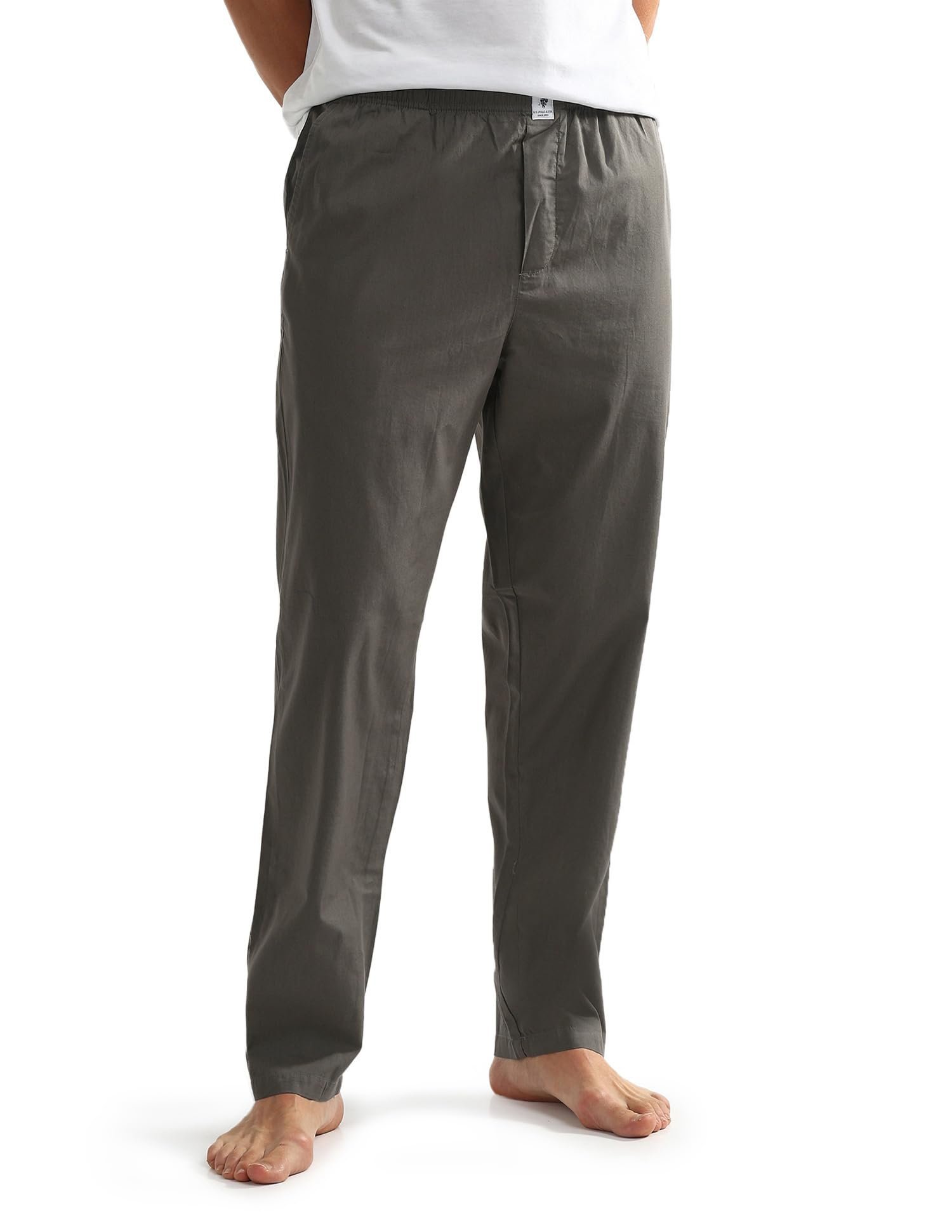 . Mens OELP6 Mid Rise Solid Lounge Track Pants(OELP6-PL_Coal Grey_M) - Image 3