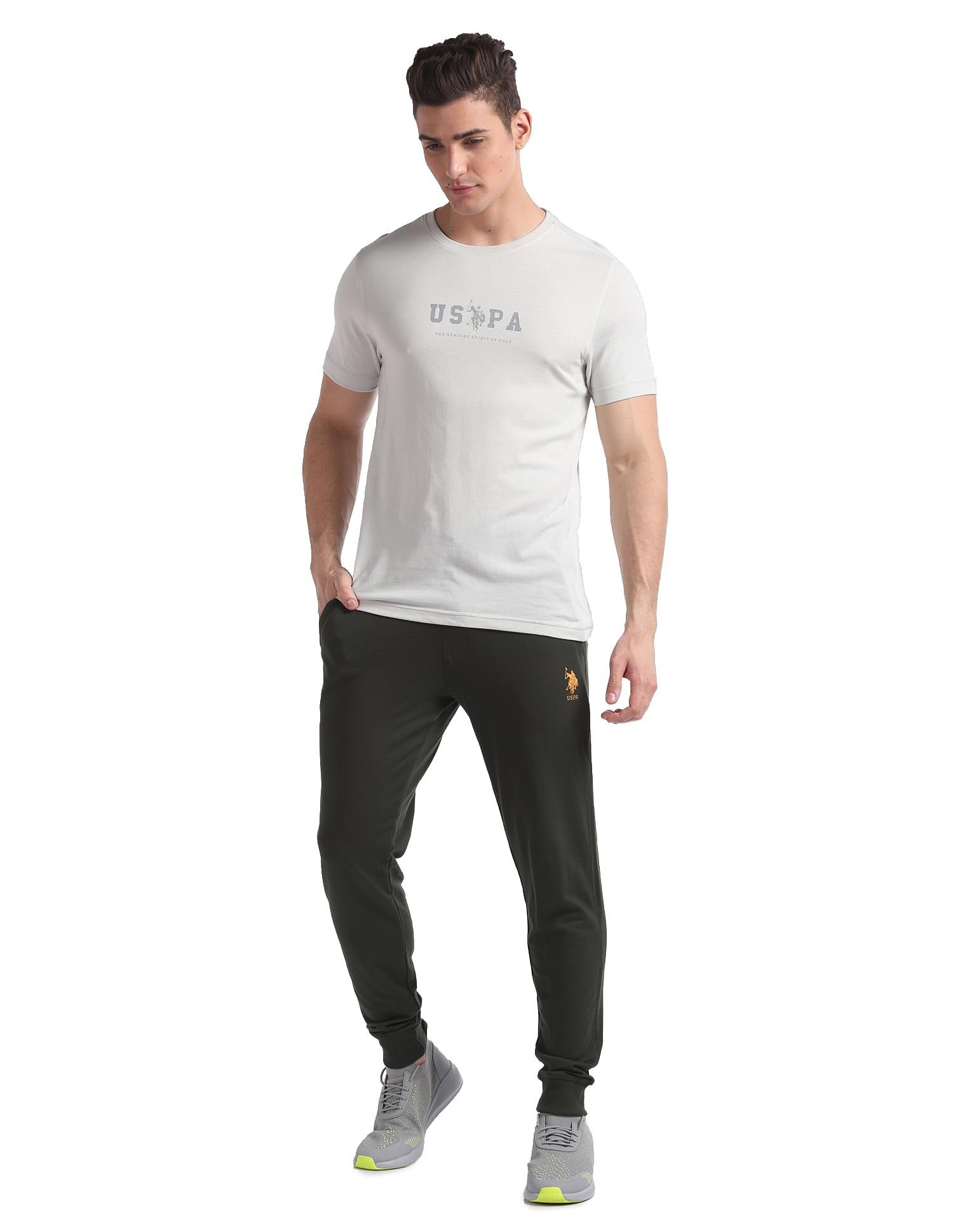 . Men's I604 Mid Rise Drawstring Waist Longe Joggers (I604-PL_Olive_L) - Image 4