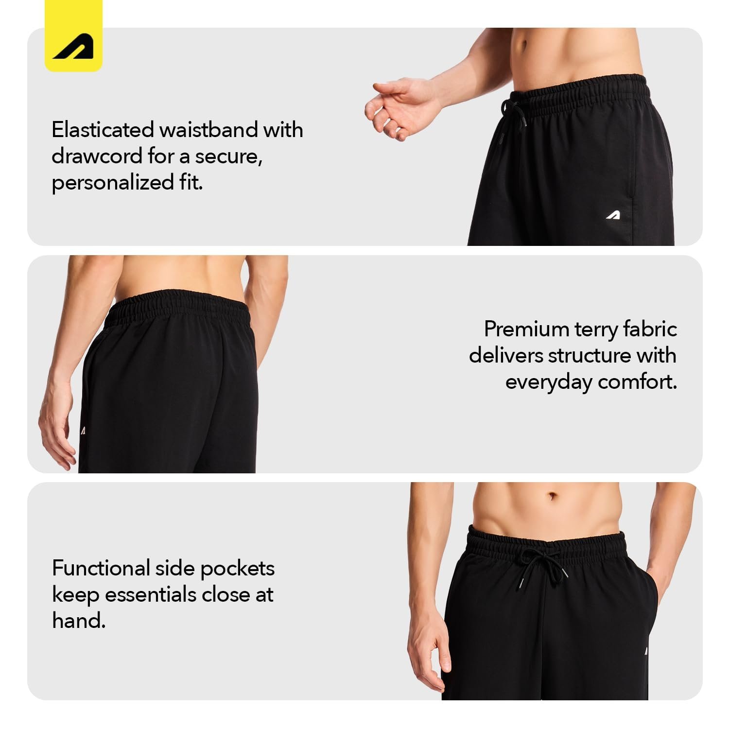 Wide Leg Pants for Men Heavyweight Track Pants Loose Fit Casual Trousers for Gym Training Running, Black- XL - Image 4