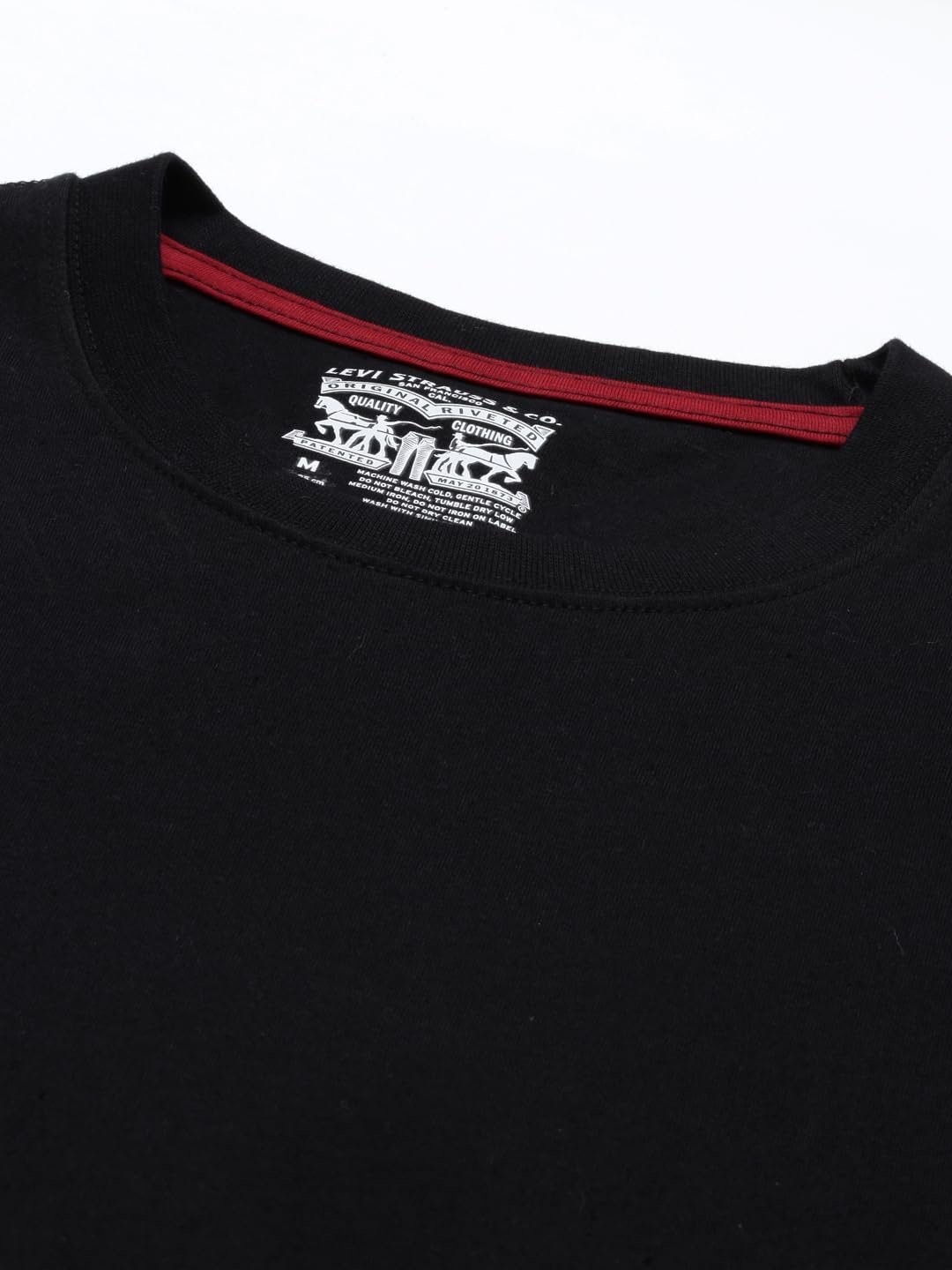 Cotton Men's Plain Regular Fit T-Shirt (PR679313_Black Medium) - Image 4
