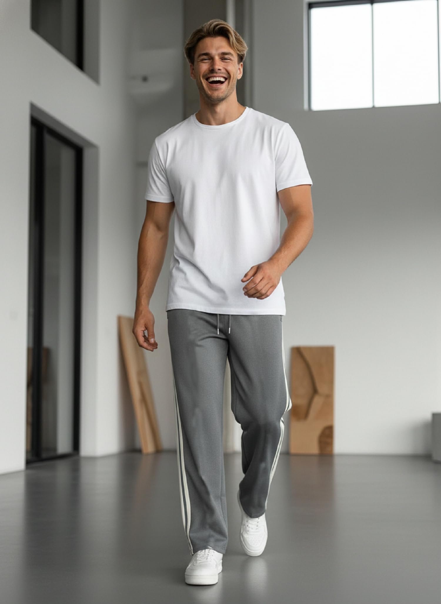 Track Pant for Men || Regular Fit Jogger Track Pant (TP-93-Light-Grey-XL) - Image 4