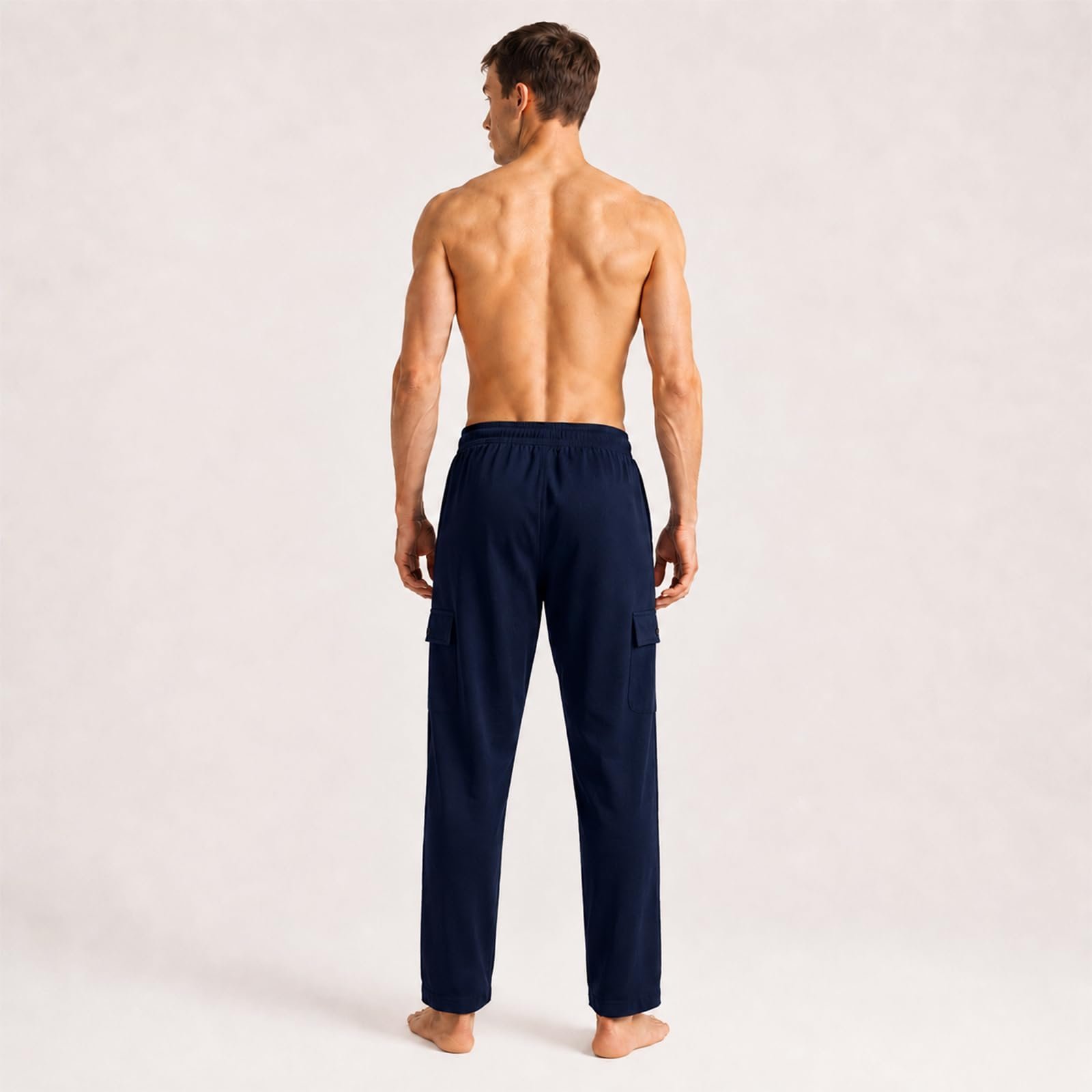 Men's Solid Cotton Poly Regular Fit Track Pants | Casual Athleisure Sportswear for Training & Jogging | Soft Stretch Fabric | Elastic Drawstring Waist | Functional Side Pockets Included - Image 5