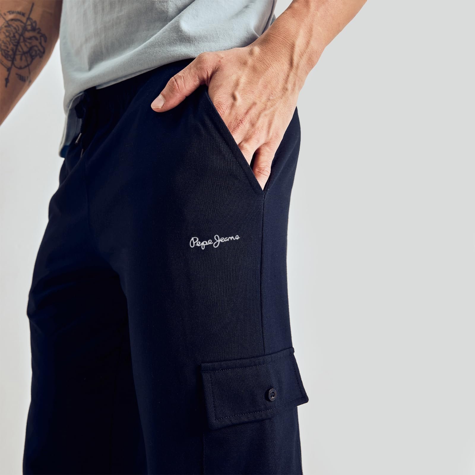Men's Solid Cotton Poly Regular Fit Track Pants | Casual Athleisure Sportswear for Training & Jogging | Soft Stretch Fabric | Elastic Drawstring Waist | Functional Side Pockets Included - Image 2