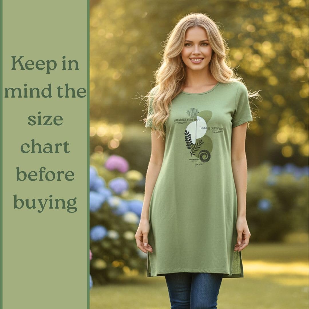 Women’s Casual Long Summer t-Shirt/top with Side Slits - Image 3
