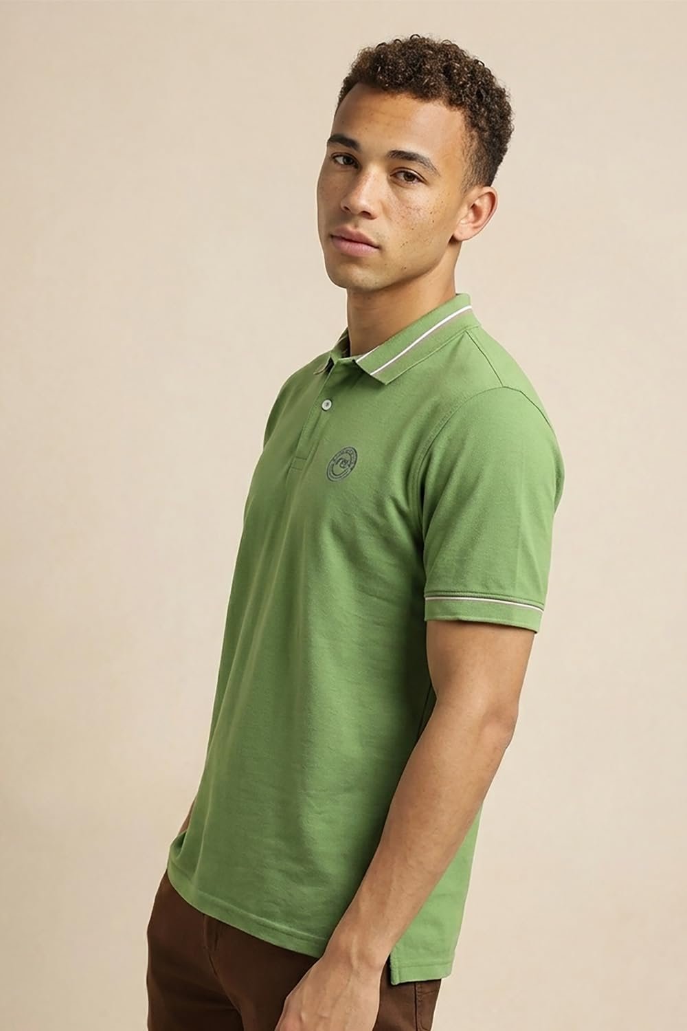 Men's Regular Fit Branded Insignia Half Sleeve Polo T-Shirt | Cotton Rich | Premium Pique Weave Forest Green - Image 3