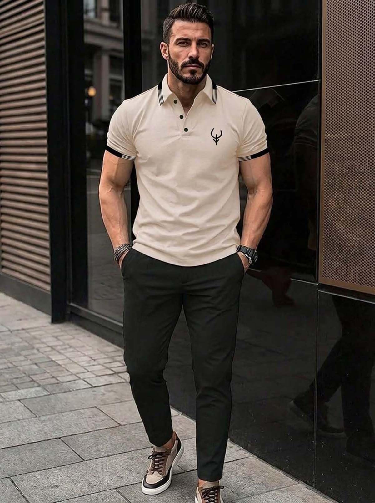 Polo T Shirt for Men || Men Casual T-Shirt || Polo (Polo-43-Chiku) Beige - Image 6