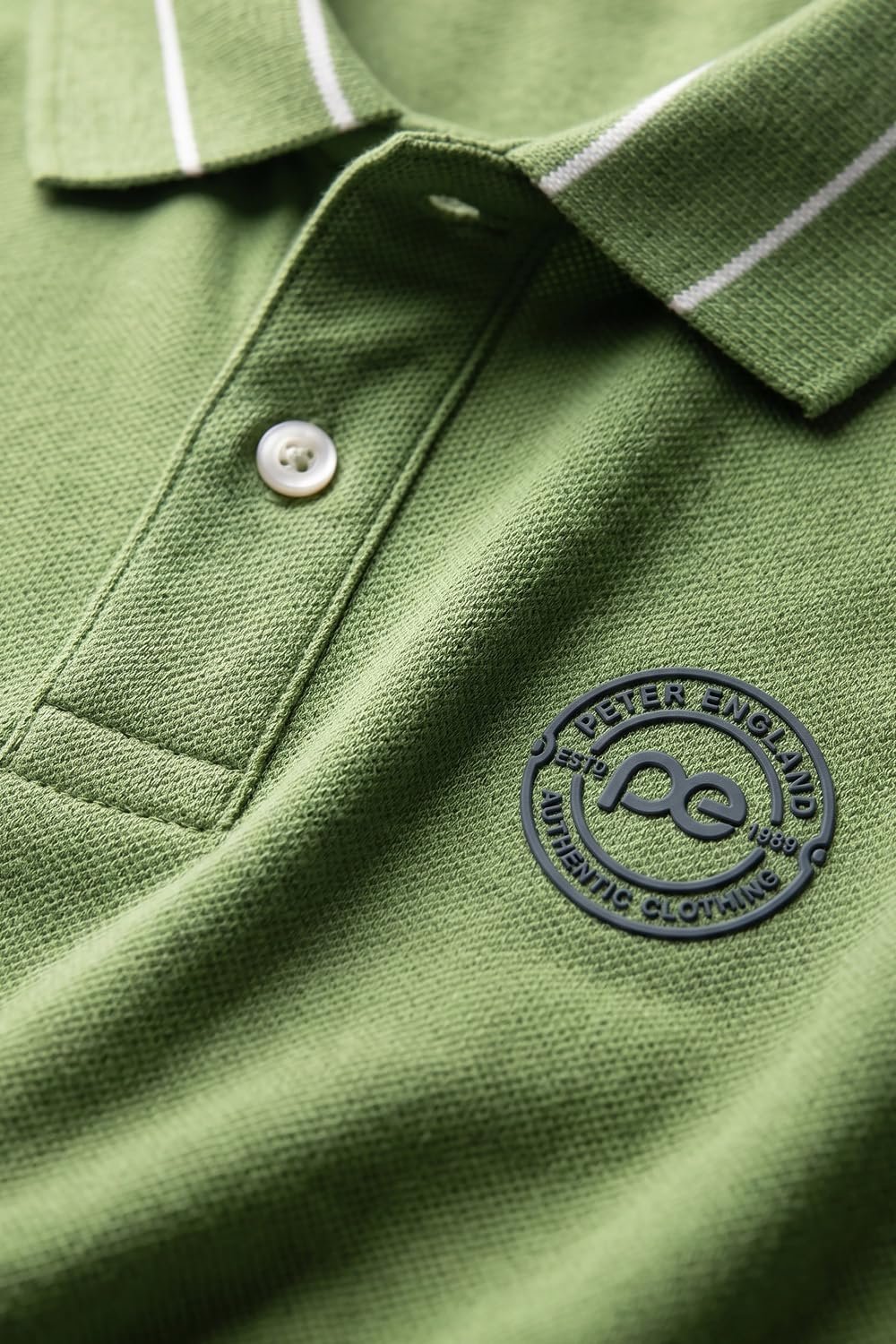 Men's Regular Fit Branded Insignia Half Sleeve Polo T-Shirt | Cotton Rich | Premium Pique Weave Forest Green - Image 6