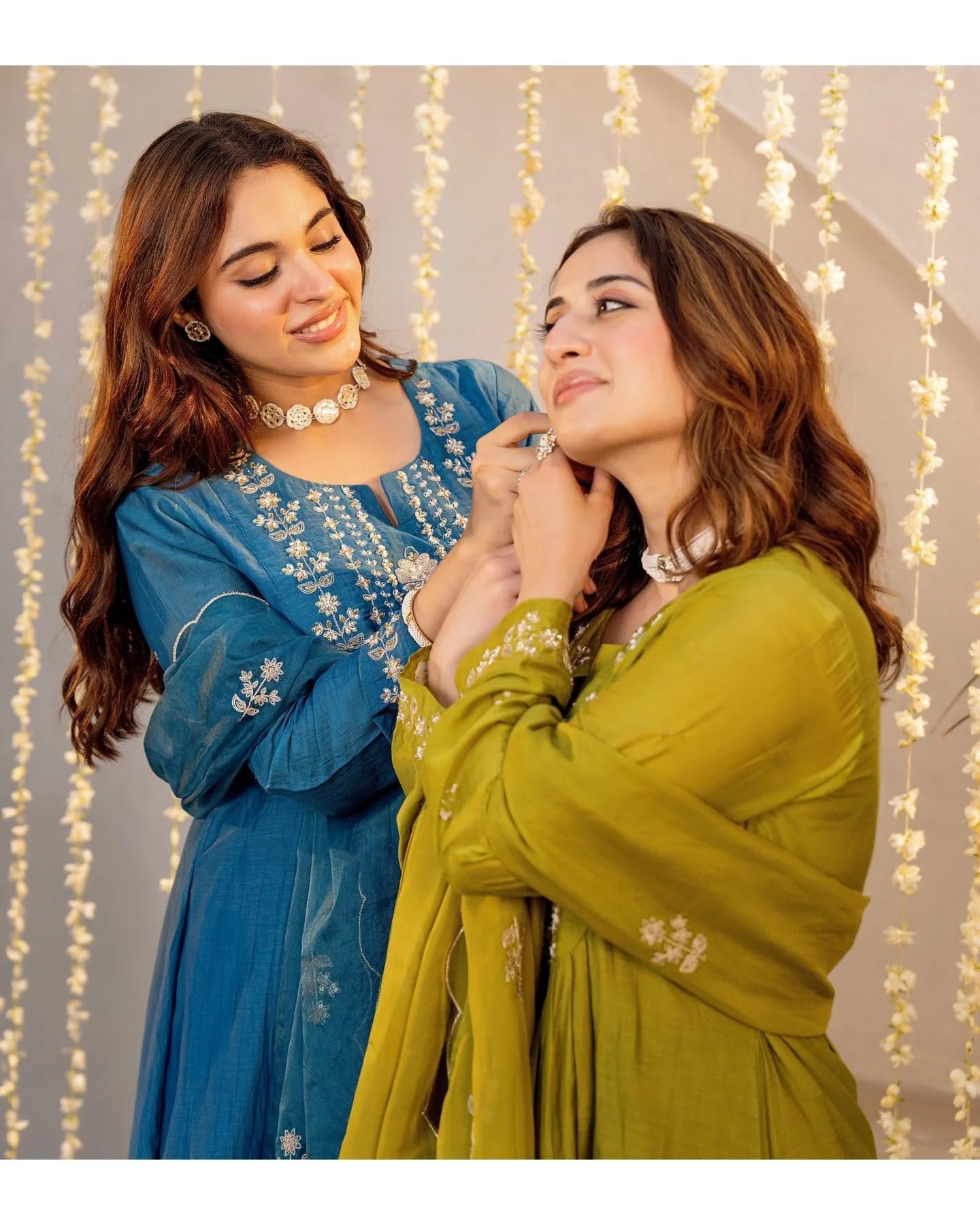 Women Embroidery Solid A-Line Kurta and Pant Set with Dupatta (IN, Alpha, Morepeach) - Image 8