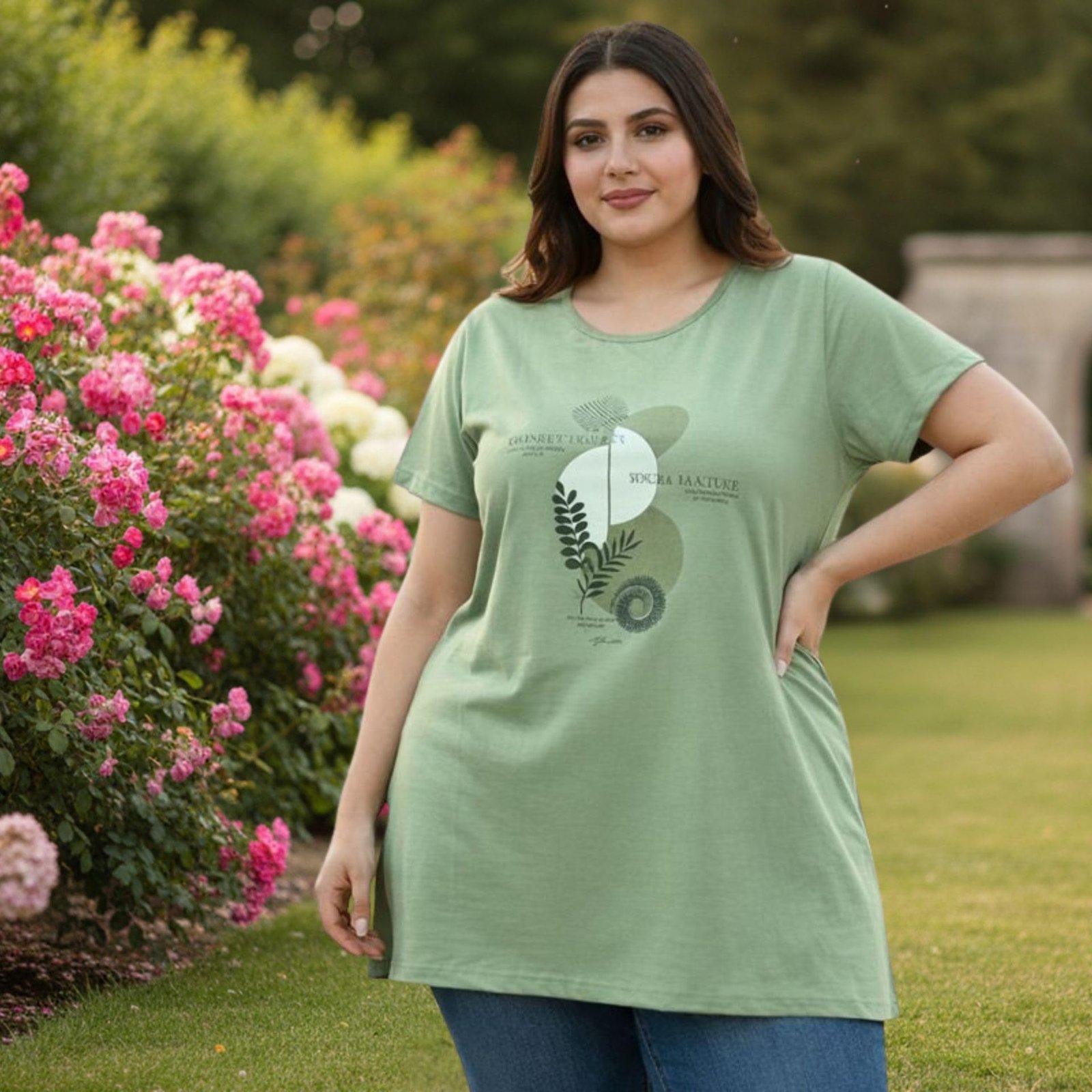 Women’s Casual Long Summer t-Shirt/top with Side Slits - Image 5