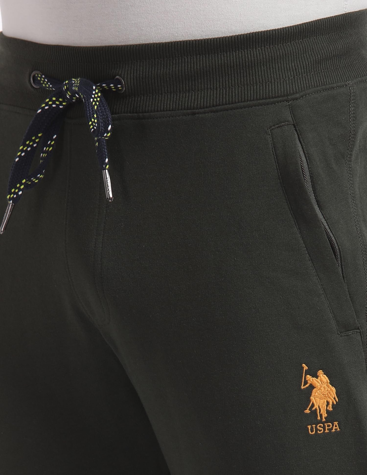 . Men's I604 Mid Rise Drawstring Waist Longe Joggers (I604-PL_Olive_L) - Image 3
