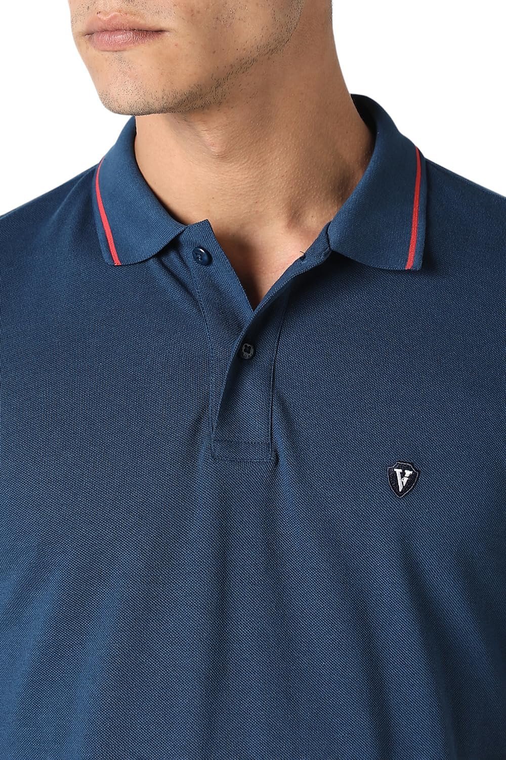 Men's Solid Regular Fit Polo (VSKP517S011419_Nautical) - Image 6