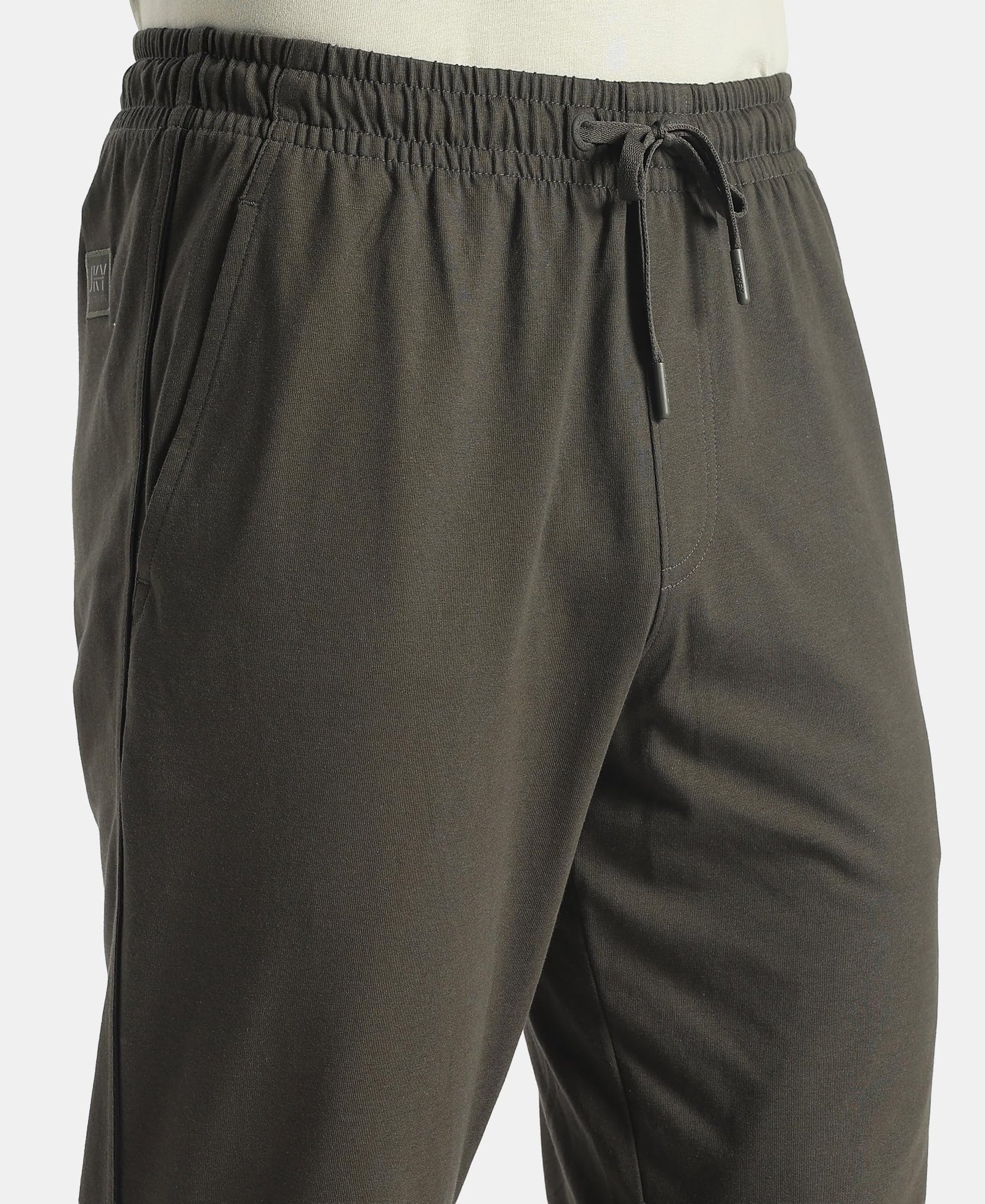 9500 Men's Super Combed Cotton Rich Regular Fit Trackpant with Side Pockets_Olive_L - Image 6